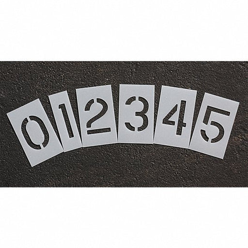 RAE STL - 116 - 8030 Pavement Stencil 0 to 9/Blanks, 3 in Character Ht, 2 in Character Wd, Polyethylene - ZenverasKV18E689