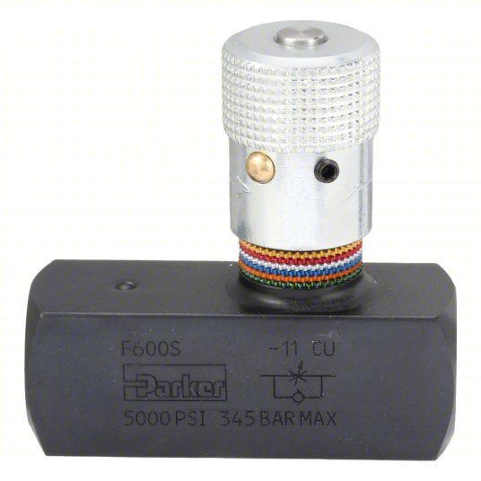 Parker F600S Hydraulic Flow Control Valve 8 gpm Max Flow Rate, 3/8 in NPT, 3/8 in NPT, Steel, Control - ZenverasKV1A042