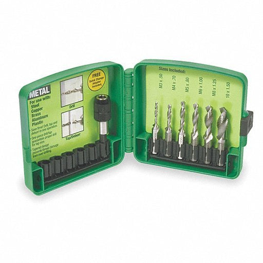 Greenlee DTAPKITM Combination Drill and Tap Set 6 Pieces, High Speed Steel, Bright (Uncoated), Metric - ZenverasKV1ANZ3