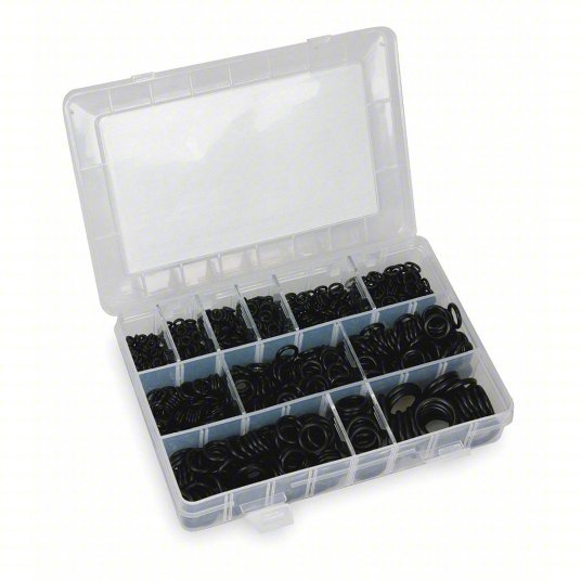 KVM Tools KV1RGZ5 O - Ring Assortment SAE, Buna N, 1,050 Pieces, 12 # of Sizes, 70 Shore A - ZenverasKV1RGZ5