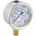 PIC Gauges PRO - 201L - 254R Industrial Pressure Gauge 5,000 psi to 0 psi / Hg to 5,000 psi, 2 1/2 in Dial, Bottom - ZenverasKV20TV34