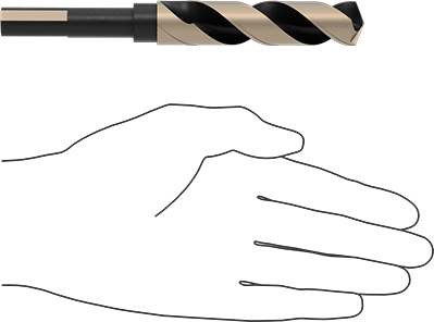 McMaster 2905A27 Black - Oxide High - Speed Steel 1/2" Diameter Reduced - Shank Drill Bit with Flats on Shank, 3/4" Size, 6" Overall Length - ZenverasKV2905A27