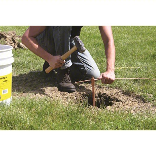 Nvent Erico 615880 Pointed End Ground Rod 5/8 in Dia, 8 ft Overall Lg, Copper Bonded Steel - ZenverasKV2KXL8