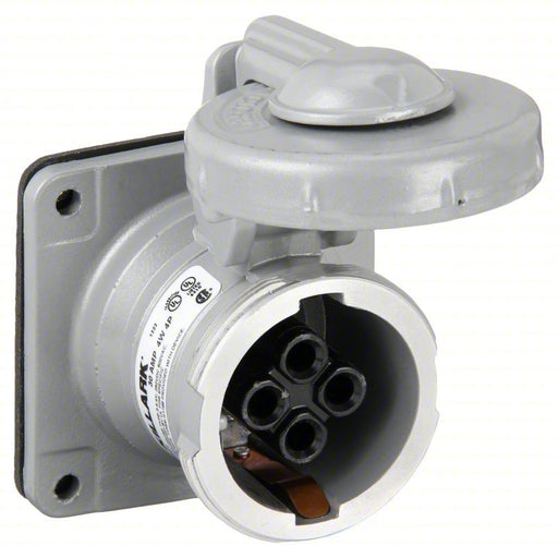 Hubbell VR341 Pin and Sleeve Receptacle 30 A, 600V AC/250V DC, Style 1 Grounding, Gray, Receptacle Only, Grounded - ZenverasKV2NVP2