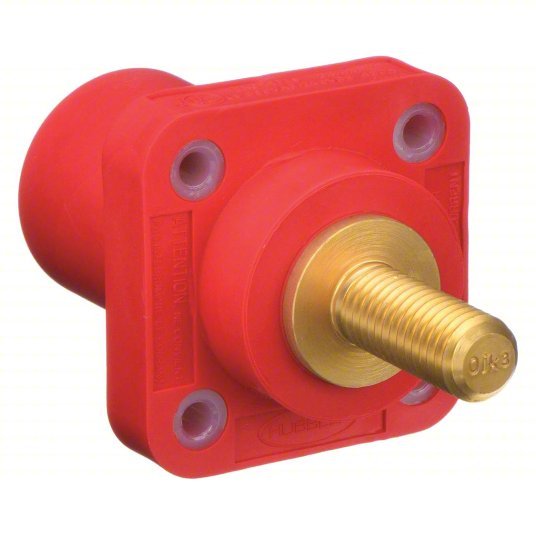 Hubbell HBLMRSR Receptacle For Female Connectors, 400A, Straight, Red, Square, Through Hole Mounting - ZenverasKV2XB72