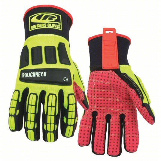 Ringers 267 - 09 Mechanics Gloves M (9), Synthetic Leather with Silicone Grip, 1 PR - ZenverasKV30D805
