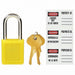 Master Lock 410YLW Lockout Padlock Keyed Different, Thermoplastic, Std Body Body Size, Metal, Yellow - ZenverasKV4FG05