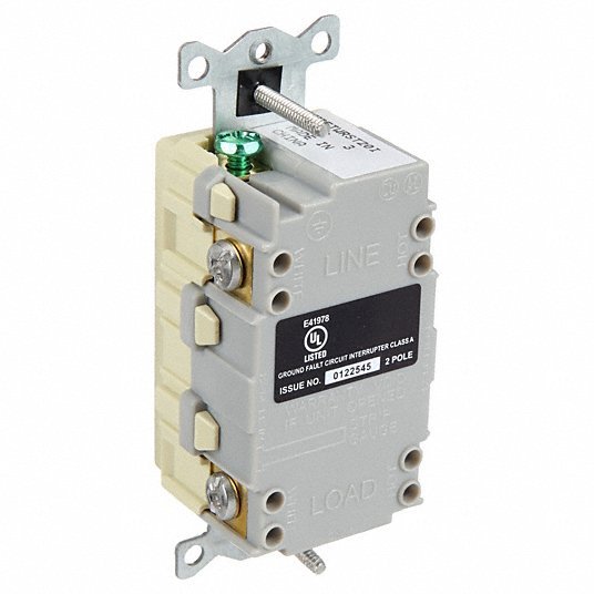 Hubbell GFRTW20I GFCI Receptacle Duplex, Ivory, 5 - 20R, 20 A, 125V AC, 2 Pole / 3 Wire, Screw Terminals - ZenverasKV39EA82