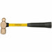 Ampco H - 3FG Ball Peen Hammer Fiberglass, Aluminum Bronze, 24 oz Head Wt, 14 in Overall Lg, Ribbed Grip - ZenverasKV3NY46