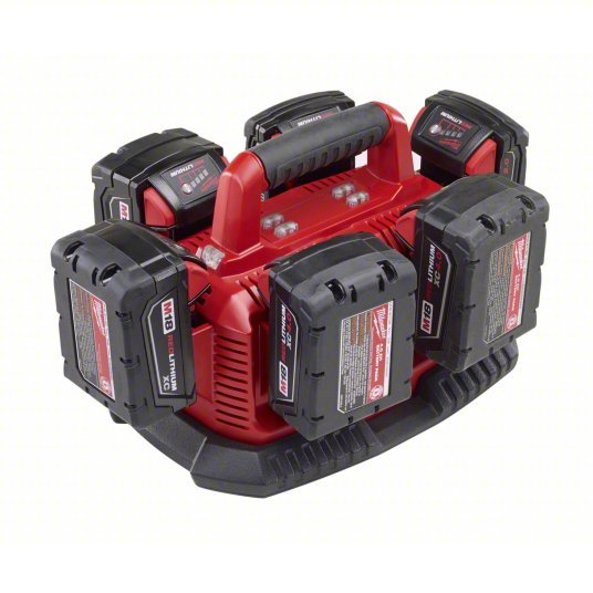 Milwaukee 48-59-1806 Battery Charger, Multi-Port Sequential Charging, For 18V, Li-ion, Std, 120V - ZenverasKV40K996