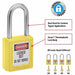 Master Lock 410YLW Lockout Padlock Keyed Different, Thermoplastic, Std Body Body Size, Metal, Yellow - ZenverasKV4FG05