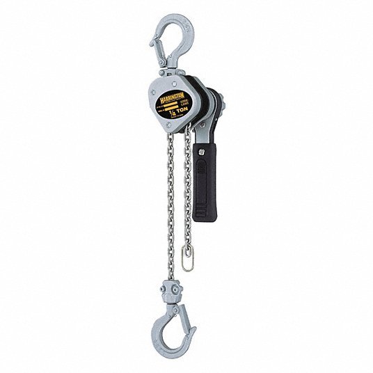 Harrington LX003 - 10 Lever Chain Hoist Hook Mounted No Trolley, 500 lb Lifting Capacity, 10 ft Lift Lg - ZenverasKV49CY80