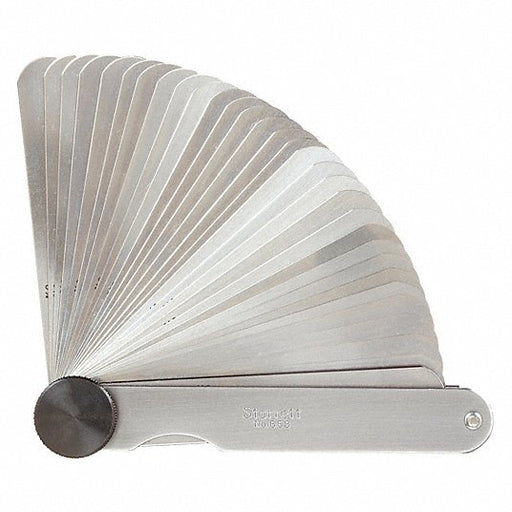 Starrett 66B Feeler Gauge Set Inch, 31 Feeler Blades, 3 1/32 in Blade Lg, Short Blade Blade, Steel - ZenverasKV4CEN4