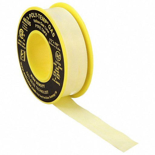 Anti - Seize 46335A Thread Sealant Tape POLY - TEMP® GAS (XHD), Extra HD, 1/2 in x 43 ft, Yellow - ZenverasKV4UK06