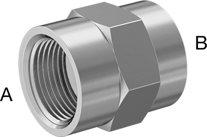 McMaster 51205K232 Extreme - Pressure 316 Stainless Steel Pipe Fitting Straight Reducer with Hex Body, 1 x 1/2 NPTF Female - ZenverasKV51205K232