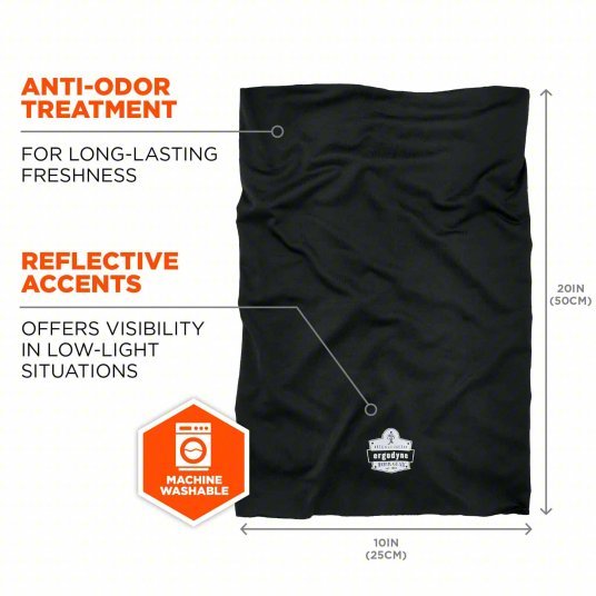 Chill-Its 6487 Neck Wrap, Black, Universal, Neck Wrap, Cooling, Polyester/Spandex - ZenverasKV56KA76