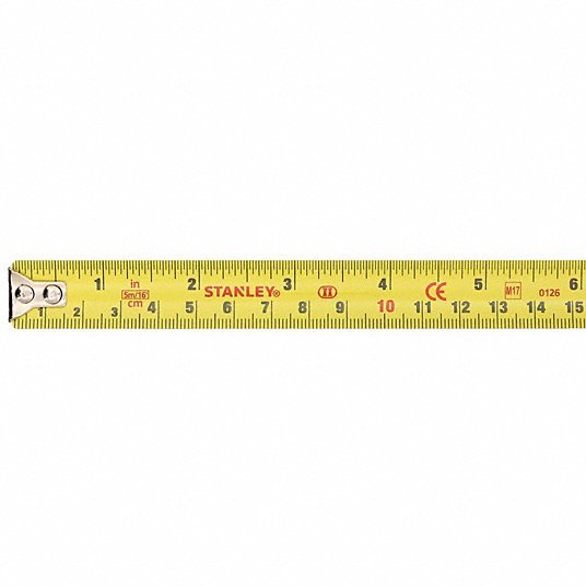 Stanley 33 - 158 Tape Measure Inch/Metric, Nonmagnetic Single Hook Tip, Chromed Plastic, 16 ft / 5 m, Silver - ZenverasKV5C572