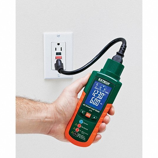 Extech CT70 Receptacle Tester with GFCI Displays Peak Line Volt and Freq, GFCI & AC Circuit Analyzers - ZenverasKV5GCC8