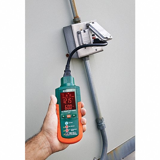 Extech CT70 Receptacle Tester with GFCI Displays Peak Line Volt and Freq, GFCI & AC Circuit Analyzers - ZenverasKV5GCC8