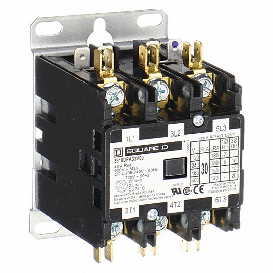 Square D 8910DPA33V09 Definite Purpose Magnetic Contactor 3 Poles, 208 - 240V AC, 30 A, Non - Reversing - ZenverasKV5KAK3