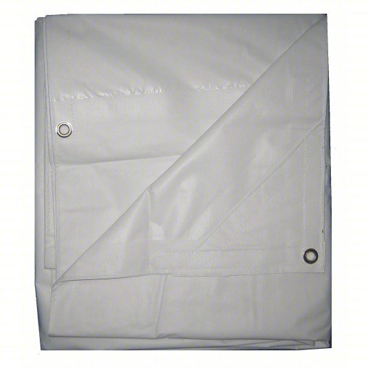 KVM Tools KV5WTN4 Tarp 29.33 ft Lg, 19 ft Wd, Std Duty, 5.1 mil, Polyethylene, White, 4 oz/sq yd - ZenverasKV5WTN4