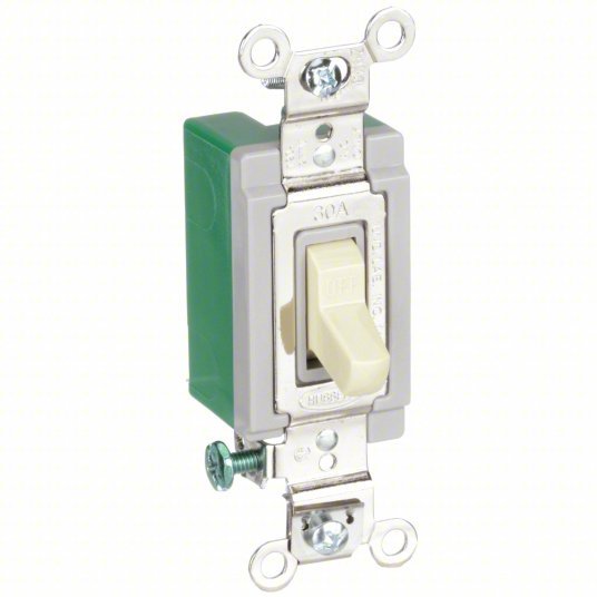 Hubbell HBL3031I Wall Switch Toggle Switch, Single Pole, Ivory, 30 A, Screw Terminals - ZenverasKV5Z809