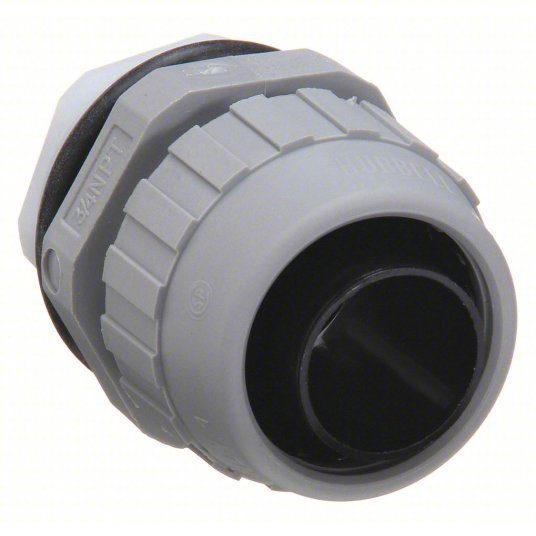 Hubbell P100NGYA Liquid-Tight Conduit Fitting 1 in Trade Size, Straight, Insulated, Gray - ZenverasKV6D092