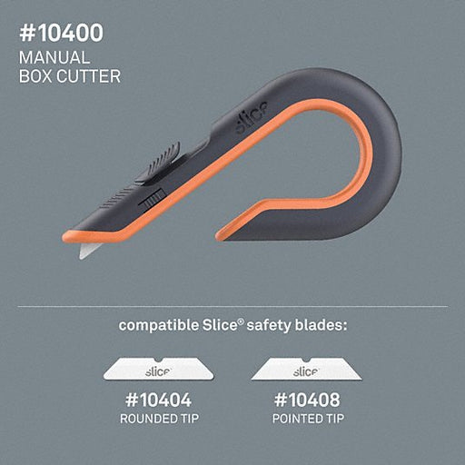 Slice 10400 Box Cutter 7 in Overall Lg, Ceramic Rounded Tip, Textured, Plastic, Black/Orange - ZenverasKV6XVR1