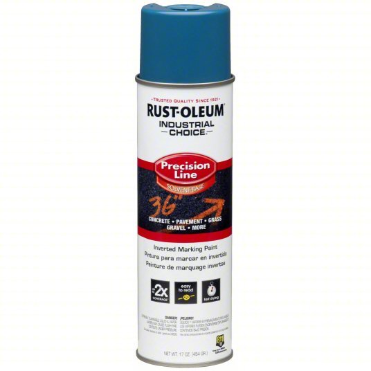 Rust - Oleum 203022V Precision Line Marking Paint Inverted Paint Dispensing, APWA Caution Blue, 17 fl oz - ZenverasKV783AC7