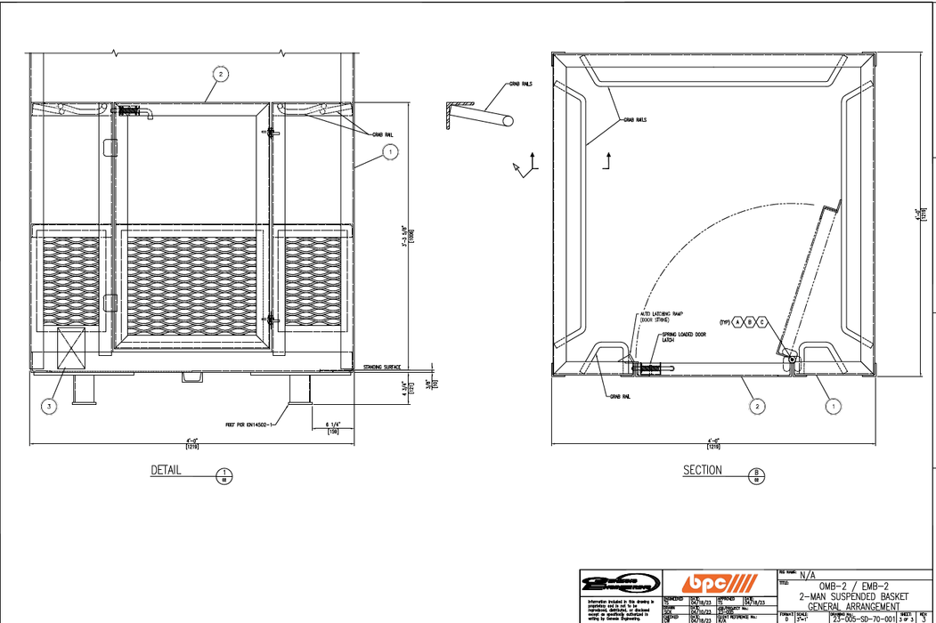 Billy Pugh OMB-2 (2) Person OSHA Man Basket 4' x 4' x 7' Sling Sold Separately - ZenverasKVOMB-2