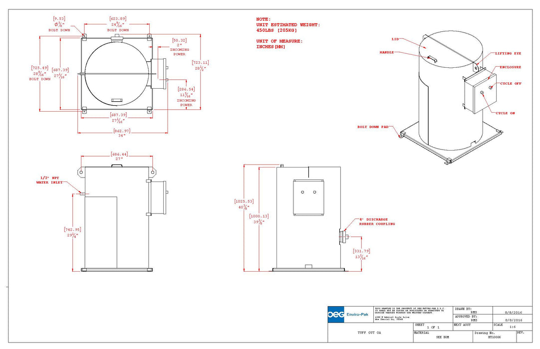 OEG Enviro - Pak HT10004 Tuff Gut 10HP 480V NON EXP - ZenverasKVHT10004