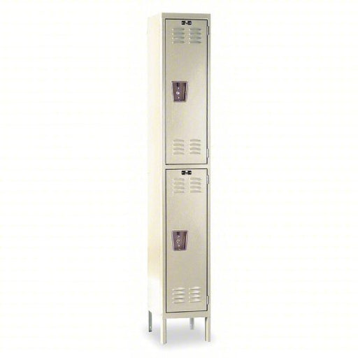 Hallowell U1256 - 2A - PT Wardrobe Locker 12 in x 15 in x 66 in, Louvered, 2 Tiers, 1 Units Wide, Padlock Hasp, Tan - ZenverasKV1AEG6