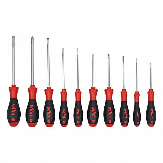 Wiha 30280 Screwdriver Set 1 - 10 Pieces, 10 Pieces, Phillips/Slotted Tip, Cushion Grip, Box - ZenverasKV833DL9