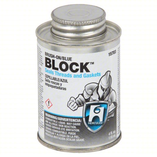 Hercules 15703 Pipe Thread Sealant Brush-On Blue Block, 4 fl oz, Brush-Top Can, Blue - ZenverasKV20CM13