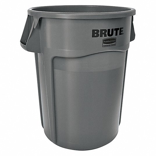 Rubbermaid FG264360GRAY 44 Gal Plastic Round Trash Can, Gray - ZenverasKV2FTH5