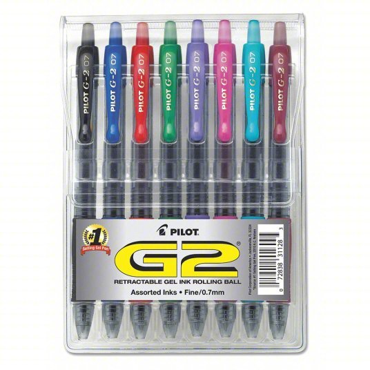 Pilot PIL31128 Retractable Gel Roller Ball Pen, Fine 0.7 mm, Assorted PK8 - ZenverasKV35Y209