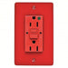 Hubbell GFR82R GFCI Receptacle, 15A, 125VAC, 5-15R, Red - ZenverasKV39EA37