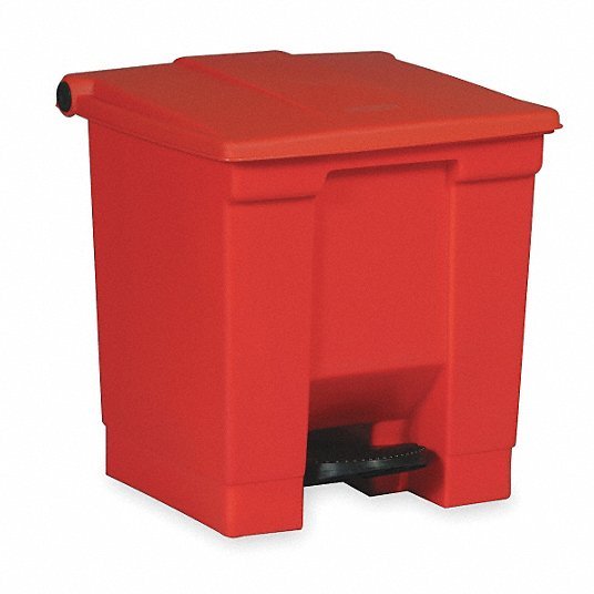 Rubbermaid FG614400RED 12 Gal HDPE Base/Polypropylene Lid Rectangular Trash Can, Red - ZenverasKV3U649