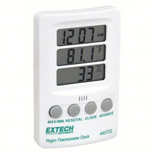 Extech 445702 Clock Digital Hygrometer, 14 to 140 F - ZenverasKV3ZH92