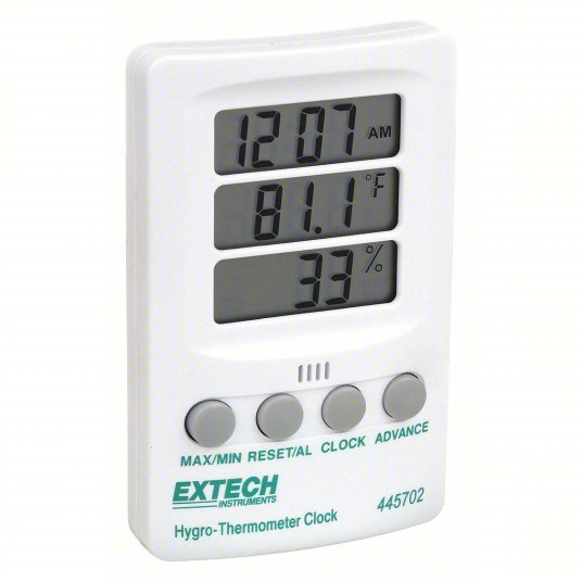 Extech 445702 Clock Digital Hygrometer, 14 to 140 F - ZenverasKV3ZH92