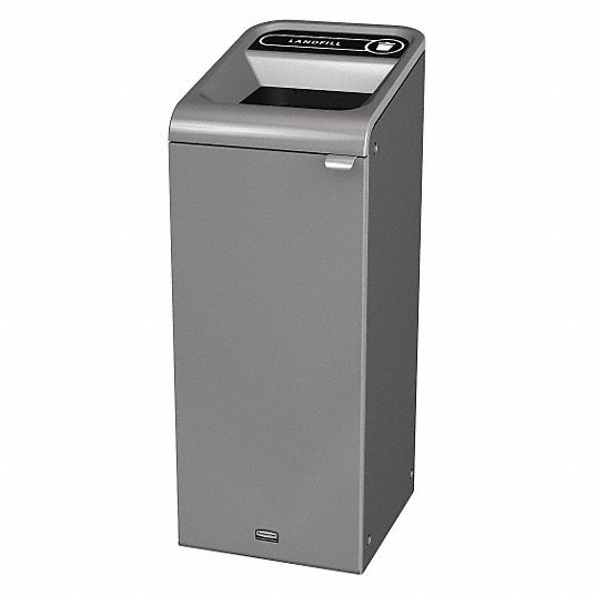 Rubbermaid 1961614 15 gal Rectangular Steel Recycling Bin, Gray - ZenverasKV48PZ15