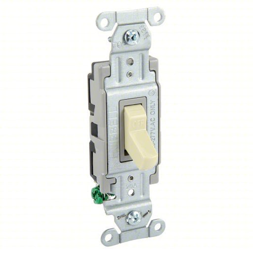 Hubbell CSB120I Wall Switch Toggle Switch, Single Pole, Ivory, 20 A, Screw Terminals - ZenverasKV49YL39
