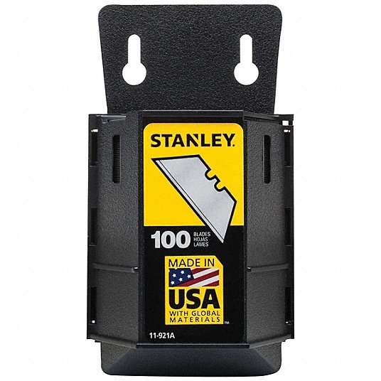 Stanley 11-921A 2-7/16 in. x 3/4 in. x 0.03125 in. Steel 2-Point Utility Blade (100-Pack) - ZenverasKV4A805