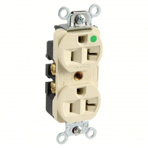 Hubbell HBL8300HI Receptacle 5-20R, 20 A, 125V AC, Ivory, 2 Poles - ZenverasKV4D058