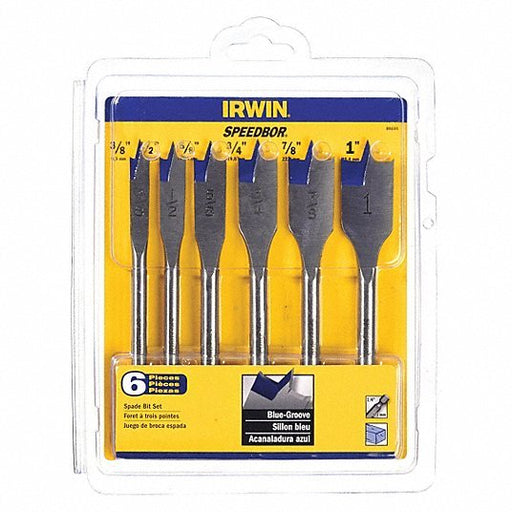Irwin 88886 Spade Drill Bit Set 6 in Overall Lg, Bright (Uncoated), 1/4 in Shank Hex Size, 6 Drill Bits - ZenverasKV4XL03
