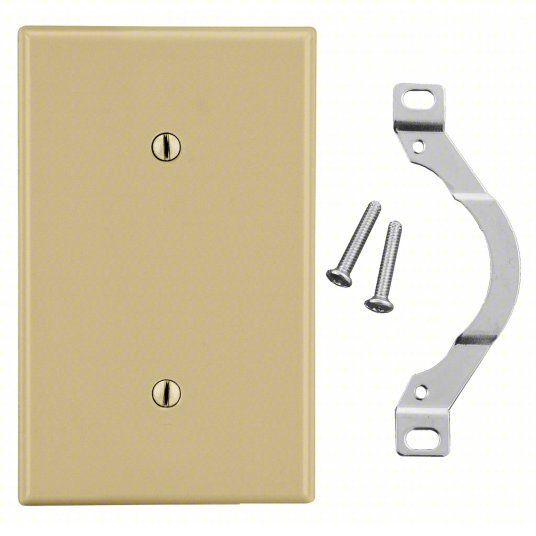Hubbell P14I Blank Strap Mount Wall Plate Blank, Plastic, Ivory, 0 Outlet Openings, 0 Switch Openings - ZenverasKV55KR85