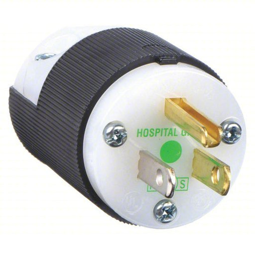 Hubbell HBL8215C Straight Blade Plug 5-15P, 15 A, 125V AC, Black/White, 2 Poles, Screw Terminals - ZenverasKV5A076