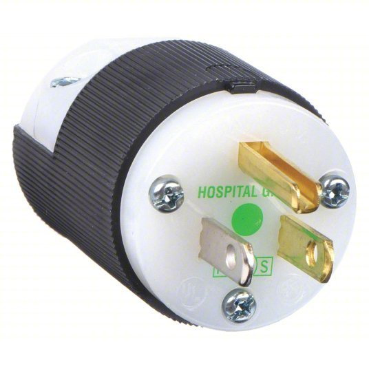 Hubbell HBL8215C Straight Blade Plug 5-15P, 15 A, 125V AC, Black/White, 2 Poles, Screw Terminals - ZenverasKV5A076