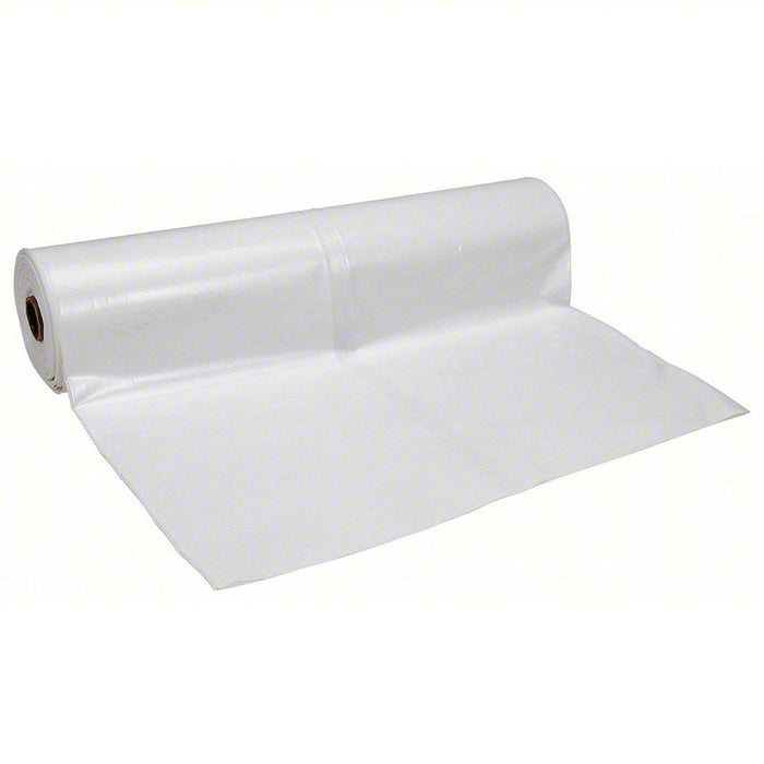 Polar Plastics W124 Construction Film Std Duty, 4 mil Thick, 12 ft Wd, 100 ft Lg, White, Polyethylene - ZenverasKV21XR56